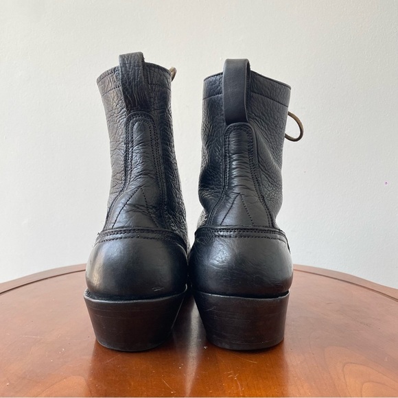 Nick’s Handmade Black Leather Lacer Kiltie Cowboy Boots | US 11.5 - Picture 3 of 9